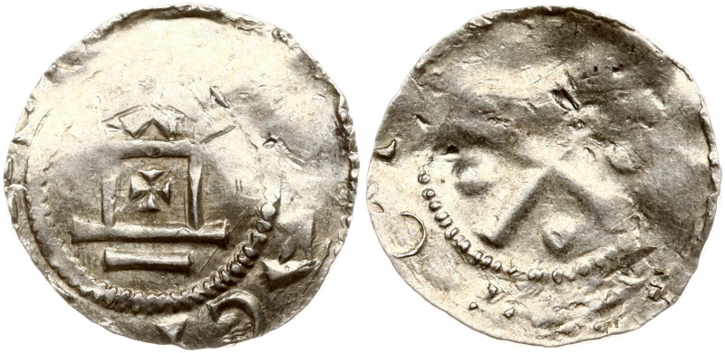 Germany, Speyer. Otton III (983-1002). Denar ND, Silver 1.41 g, 17 mm. Dbg. 826.