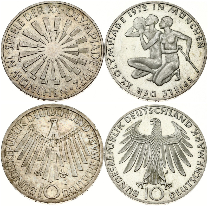 Germany Federal Republic 10 Mark 1972 J Olympic Games. Olympic Games 1972 in Mun...