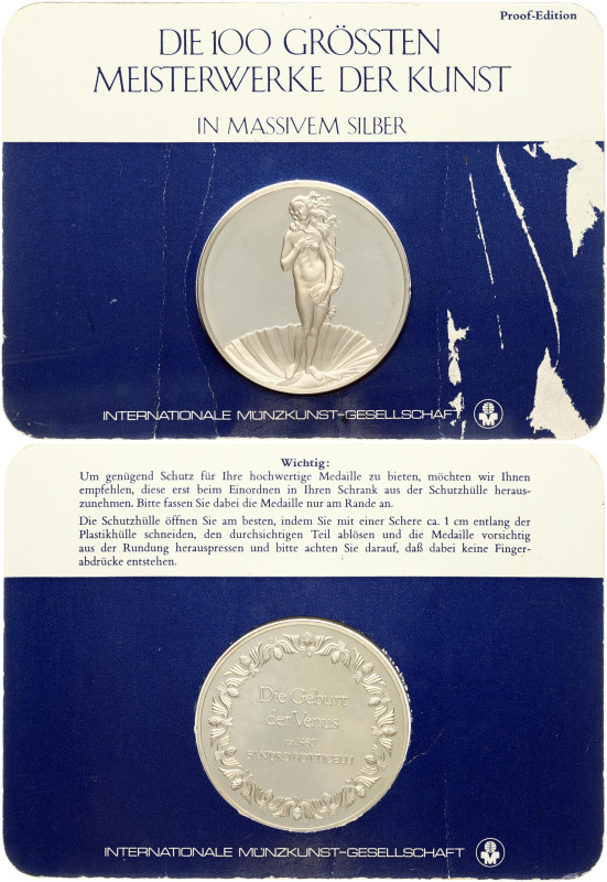 Germany Medal ND the birth of Venus. The 100 greatest masterpieces of art in sol...