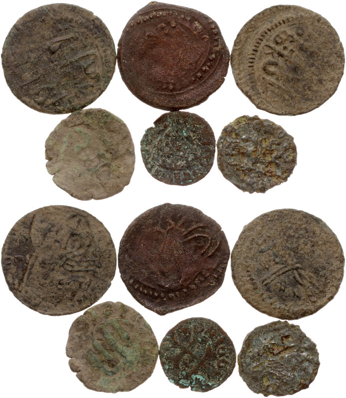 Hungary. Various denominations ND. Copper, bronze, total weight 5.77 g. Lot of 6...