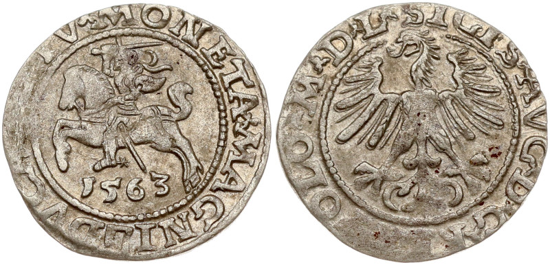 Lithuania. Zygmunt II August (1545–1572). Polgrosz 1563, Vilnius. Endings of leg...