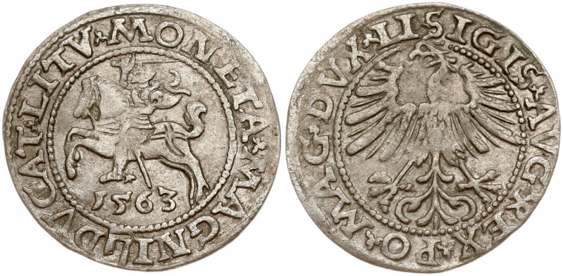 Lithuania. Zygmunt II August (1545–1572). Polgrosz 1563, Vilnius. Endings of leg...