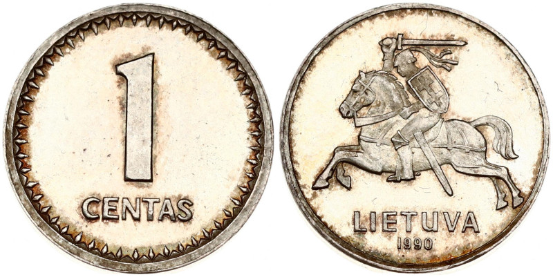 Lithuania. 1 Litas 1990, private workshop Probe coin. Silver, 1.68 g. Ivanauskas...