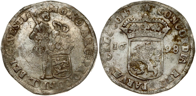 Netherlands, West Friesland. Silver Ducat 1698. Silver 27.75 g. Dav. 4908; KM 85...