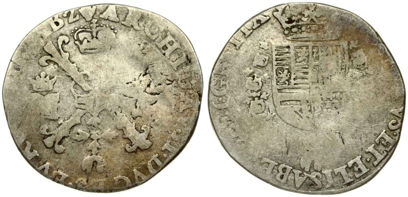 Spanish Netherlands, Brabant. Albert & Isabella (1612-1621). 1/4 patagon ND, Ant...