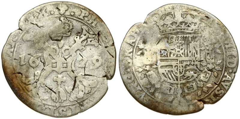 Spanish Netherlands, Brabant. Philip IV (1621-1665). 1/4 patagon 1629, Brussels....