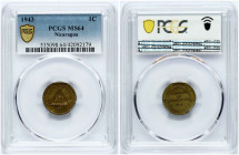 Nicaragua 1 Centavo 1943 PCGS MS 64