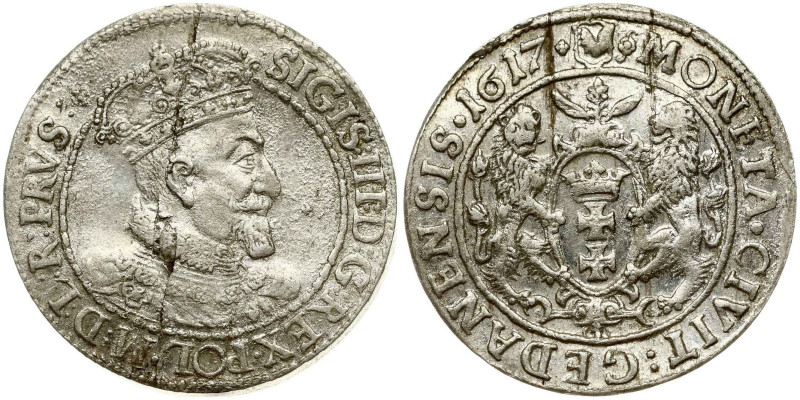 Poland Gdansk 1 Ort 1617 SA Sigismund III Vasa (1587-1632). Silver 6.47g. Slight...