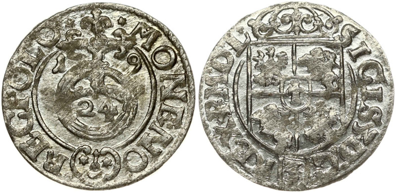 Poland 1/24 Thaler 1619 Bydgoszcz. Sigismund III Vasa (1587-1632). Obverse: Crow...