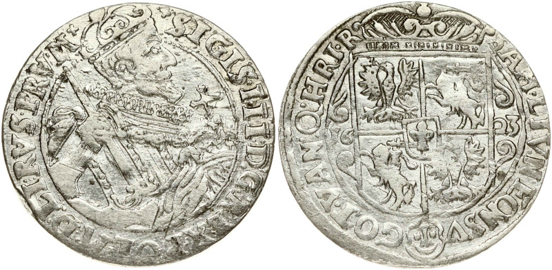 Poland. Zygmunt III Waza (1587-1632). Ort 1623 (PRV: M+) Bydgoszcz. Silver 6.79g...