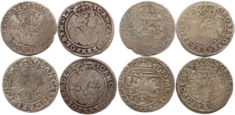 Poland. Jan II Kazimierz Waza (1649–1668). Szostak 1660-1665. Silver, total weig...