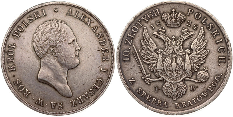 Russia For Poland. Alexander I (1801-1825). 10 Zlotych 1822 IB. Silver 30.93 g. ...