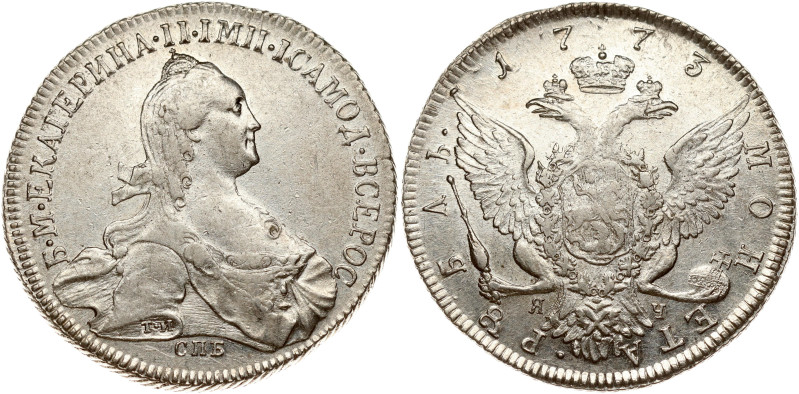 Russia. Catherine II (1762-1796). Rouble 1773 СПБ-ЯЧ-Т.И., St. Petersburg. Silve...