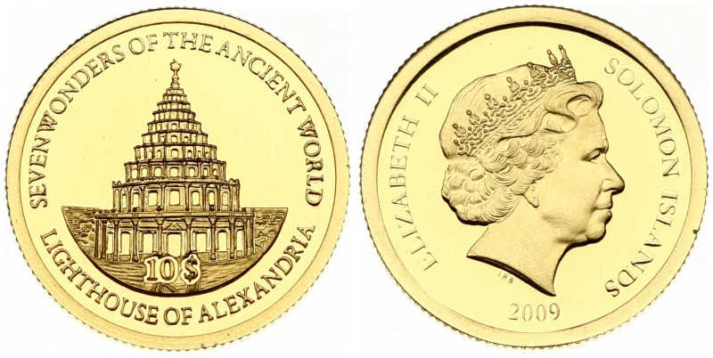 Solomon Islands. Elizabeth II (1952-2022). 10 Dollars 2009 Lighthouse at Alexand...