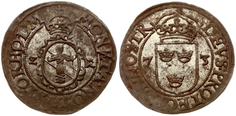 Sweden. John III (1568-1592). 2 Ore 1573. Billon 2.93 g. MB 146.2.