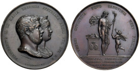 NAPOLI. Ferdinando II di Borbone (1830-1859). Medaglia 1837 Coniata a Napoli. Seconde nozze del Re Ferdinando II di Borbone con Maria Teresa D'Austria...