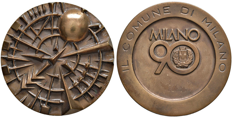 ARNALDO POMODORO. Medaglia 1990. Il comune di Milano. BR (g 53,94 - Ø 45,00 mm)....