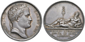 Napoleone I (1804-1814). Medaglia 1809. Per la battaglia del Raab. Opus: Andrieu & Dubios. AG (g 40,39 - 41 mm). Bramsen 854. RRR Bella patina; colpet...