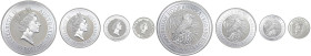AUSTRALIA. Serie 4 monete 1-2-10-30 dollari 1992-1993 Kookaburra. AG (g 31,6 - 62,7 - 311 - 1000). Nelle loro capsule originali.

Diritti d'Asta: 18...