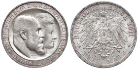 GERMANIA. Wurtemberg. Guglielmo II (1891-1918). 3 Marchi 1911 F. AG (g 16,65). KM 636.

Diritti d'Asta: 18%

FDC