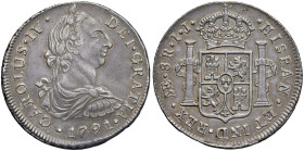 SPAGNA. Carlo IV (1788-1808). 8 Reales 1791 I J Lima. AG (g 26,85). KM 97. Graffi nel campo del D/ davanti al busto. Gradevole patina.

Diritti d'As...