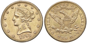 USA. 10 Dollari 1893 Philadelphia. AU (g 16,71). KM 66.2.

Diritti d'Asta: 18%

BB+