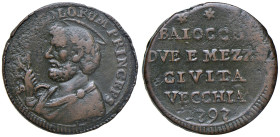 CIVITAVECCHIA. Pio VI (1774-1799). Sanpietrino da 2 baiocchi e mezzo 1797. CU (g 11,37). Munt. 307.

Diritti d'Asta: 18%

MB+