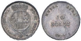 FIRENZE. Ferdinando III di Lorena (1791-1824). 10 Soldi 1823. AG (g 1,86). Gig. 50.

Diritti d'Asta: 18%

FDC