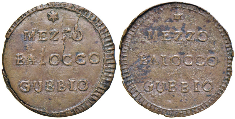 GUBBIO. Prima Repubblica Romana (1798-1799). 1/2 Baiocco. CU (g 3,58). Gig.5. R...