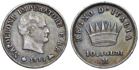 MILANO. Napoleone I, Re d'Italia (1805-1814). 10 Soldi 1814. AG (g 2,48). Gig.186.

Diritti d'Asta: 18%

BB+