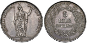 MILANO. Governo Provvisorio (1848). 5 Lire 1848. AG (g 25,00). Gig. 3.

Diritti d'Asta: 18%

BB+/qSPL