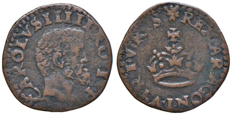 NAPOLI. Carlo V d'Asburgo (1516-1556). Due Cavalli. CU (g 3,31). Magliocca 85. R...