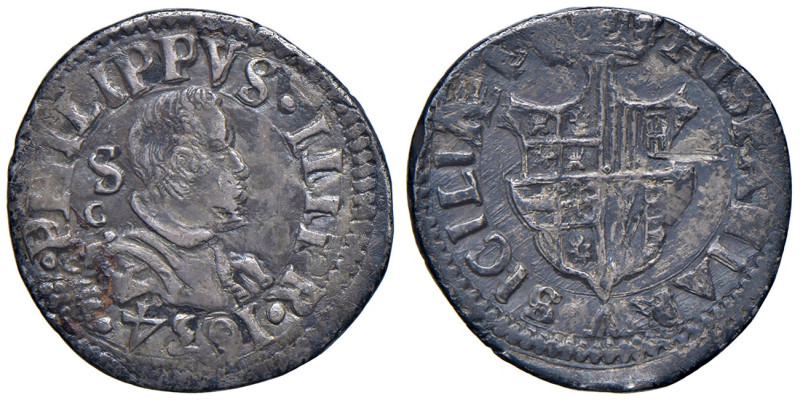 NAPOLI. Filippo IV (1621-1665). Carlino 1634. AG (g 2,83). Magliocca 38. R.

D...