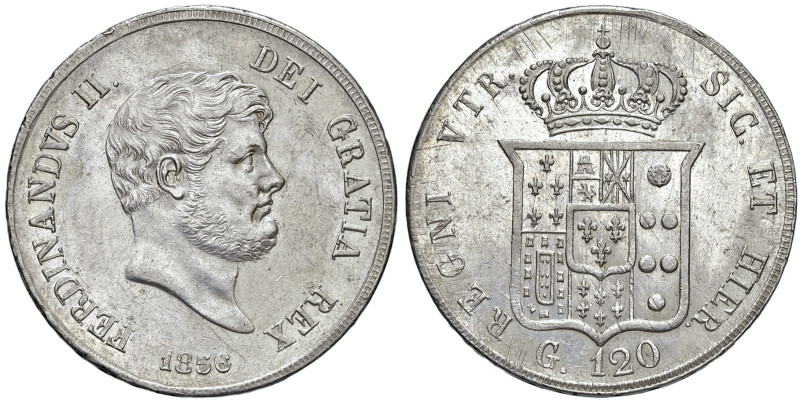 NAPOLI. Ferdinando II di Borbone (1830-1859). 120 Grana 1856. AG (g 27,57). Magl...