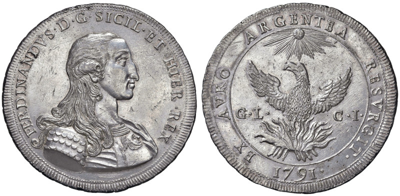 PALERMO. Ferdinando III di Borbone (1759-1816). 30 Tarì 1791. AG (g 68,10). MIR ...