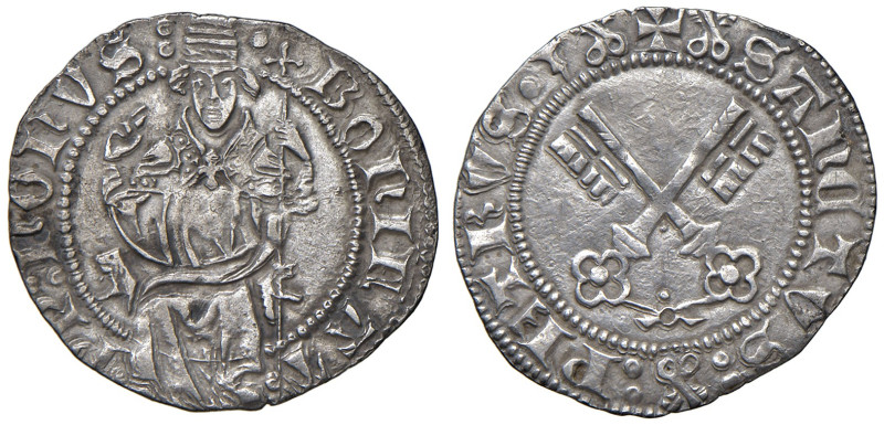 ROMA. Bonifacio IX (1389-1404). Grosso. AG (g 2,59). Munt. 2.1; MIR 249/3. RR
...