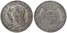 REGNO DI SARDEGNA. Carlo Emanuele III (1730-1773). Quarto di Scudo 1775. AG (g 8,83). Mont.191. Bella patina da medagliere.

Diritti d'Asta: 18%

...