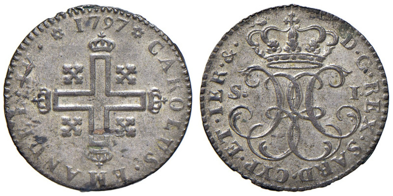 REGNO DI SARDEGNA. Carlo Emanuele IV (1796-1802). Soldo 1797. MI (g 2,00). Mont....