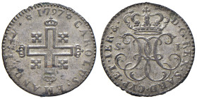 REGNO DI SARDEGNA. Carlo Emanuele IV (1796-1802). Soldo 1797. MI (g 2,00). Mont. 24. R Con cartellino de Falco.

Diritti d'Asta: 18%

SPL