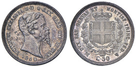 REGNO DI SARDEGNA. Vittorio Emanuele II (1849-1861). 50 Centesimi 1860 Milano. AG. Gig. 87.

Diritti d'Asta: 18%

qFDC