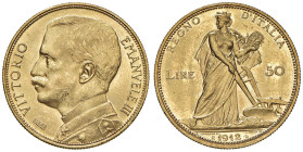 REGNO D'ITALIA. Vittorio Emanuele III (1900-1943). 50 Lire 1912 Aratrice. AU. Gig. 16. R

Diritti d'Asta: 18%

qFDC