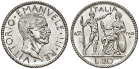 REGNO D'ITALIA. Vittorio Emanuele III (1900-1943). 20 Lire 1928 an.VI. AG. Gig. 37. NC

Diritti d'Asta: 18%

qFDC