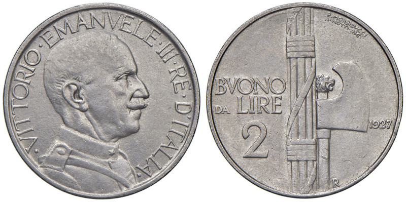 REGNO D'ITALIA. Vittorio Emanuele III (1900-1943). 2 Lire 1927. NI. Gig.109. R2....