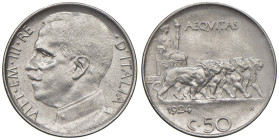 REGNO D'ITALIA. Vittorio Emanuele III (1900-1943). 50 centesimi 1924 Liscio. NI. Gig. 168. RRR

Diritti d'Asta: 18%

SPL+