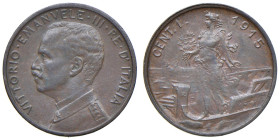 REGNO D'ITALIA. Vittorio Emanuele III (1900-1943). 1 Centesimo 1915 Prora. CU. R/ Variante con 4 mani. Mont. 429a. RRR

Diritti d'Asta: 18%

SPL