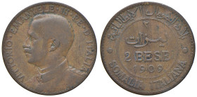 SOMALIA. Vittorio Emanuele III (1909-1925). 2 Bese 1909. CU. Gig.22. NC

Diritti d'Asta: 18%

MB