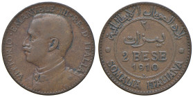 SOMALIA. Vittorio Emanuele III (1909-1925). 2 Bese 1910. CU. Gig.23. R

Diritti d'Asta: 18%

MB