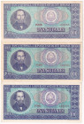 ROMANIA. Repubblica Socialista (1965-89). Banca Nazionale. 100 lei 1966. Serial B.0238-266886; C.0075-998902; F.0042-459309. P# 97a. Lotto di 3 pezzi....