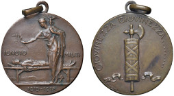 COMMEMORATIVE. 1921. Lotto di 2 medaglie per Ignoto Militi "Giovinezza Giovinezza..." e Altare della Patria. Marcata S.J. BR (29 mm). Casolari Vig-45....