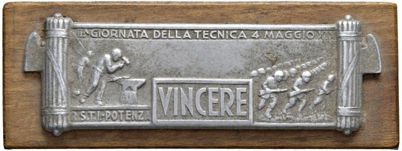 Regno d'Italia. Ventennio Fascista (1922-1943). Placchetta II giornata della tec...